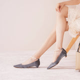 Ankle Pearl Chain Low Heel (Lucia) (SALE)