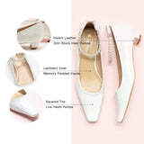 Crisp White Comfort: White Low Heel with pearl straps, a fresh and versatile addition to your footwear collection