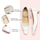Pearl Chain Low Heel (Lucia) White