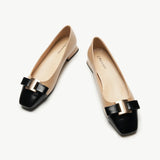 Metal Buckle Bow Detail Flats(Serena）