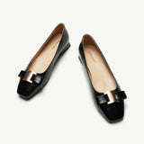 Metal Buckle Bow Detail Flats(Serena）