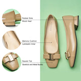 Metal Buckle Bow Detail Flats(Serena）