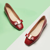 Metal Buckle Bow Detail Flats(Serena）