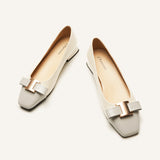 Ballerinas mit Metallschnalle und Schleifendetail (Serena)