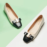 Metal Buckle Bow Detail Flats(Serena）