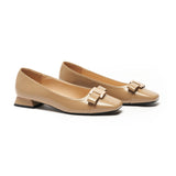 Metal Buckle Bow Detail Flats(Serena）