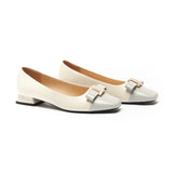 Metal Buckle Bow Detail Flats(Serena）