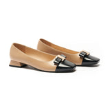 Metal Buckle Bow Detail Flats(Serena）