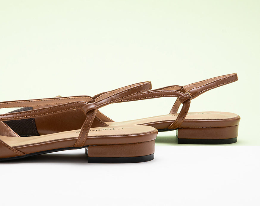 Chic brown slingback flats - perfect for a classy and casual look