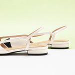 Chic white slingback flats - perfect for a classy and casual look