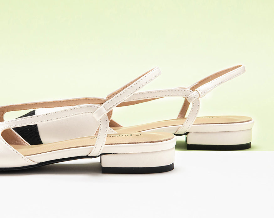 Chic white slingback flats - perfect for a classy and casual look