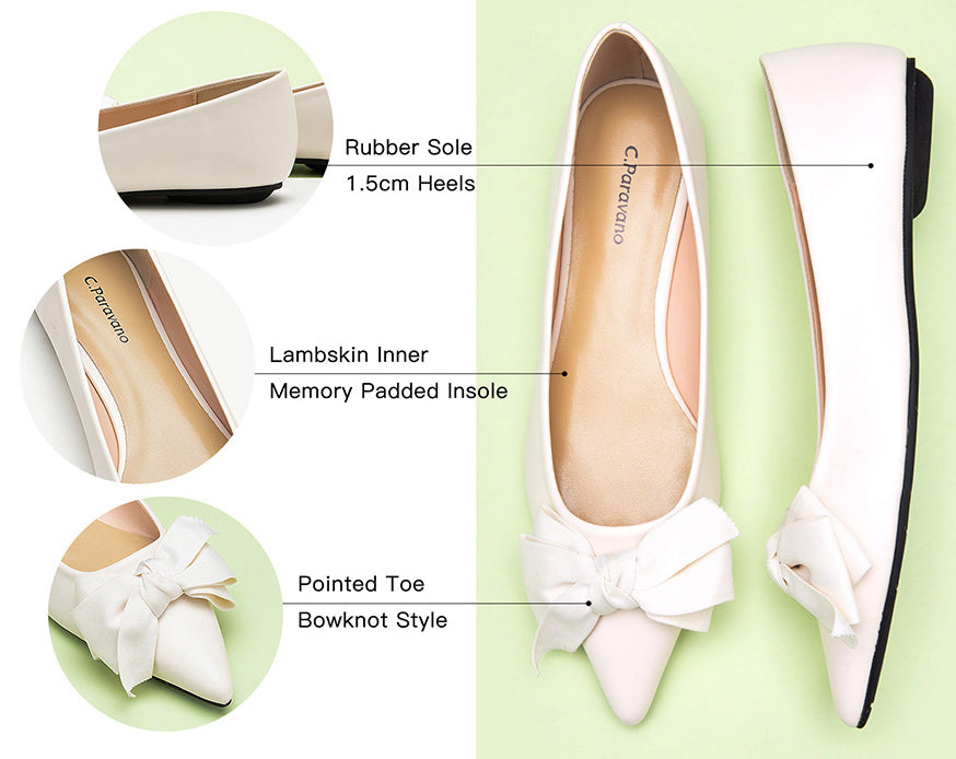    Classic-white-flats-with-a-sophisticated-pointy-toe-design-in-shinyleather