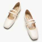 Clean-and-crisp-white-double-strap-mary-jane-exuding-a-fresh-and-modern-aesthetic