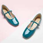    Comfortable-blue-mary-jane-with-a-crossed-stripe-ideal-for-all-day-wear.