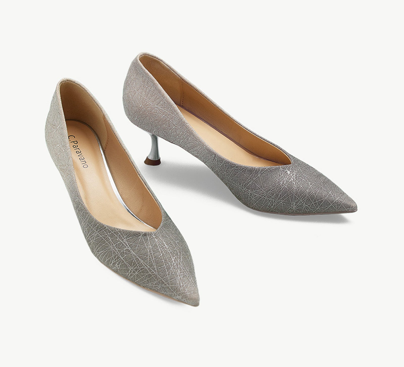 Glittered Pumps Low Heels