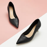Black Kitten Heel Pumps, featuring a convertible design for added versatility and chic styling