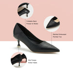 Effortless Monochrome: Kitten Heel Convertible Pumps in Black, a minimalist and stylish addition to your footwear collection