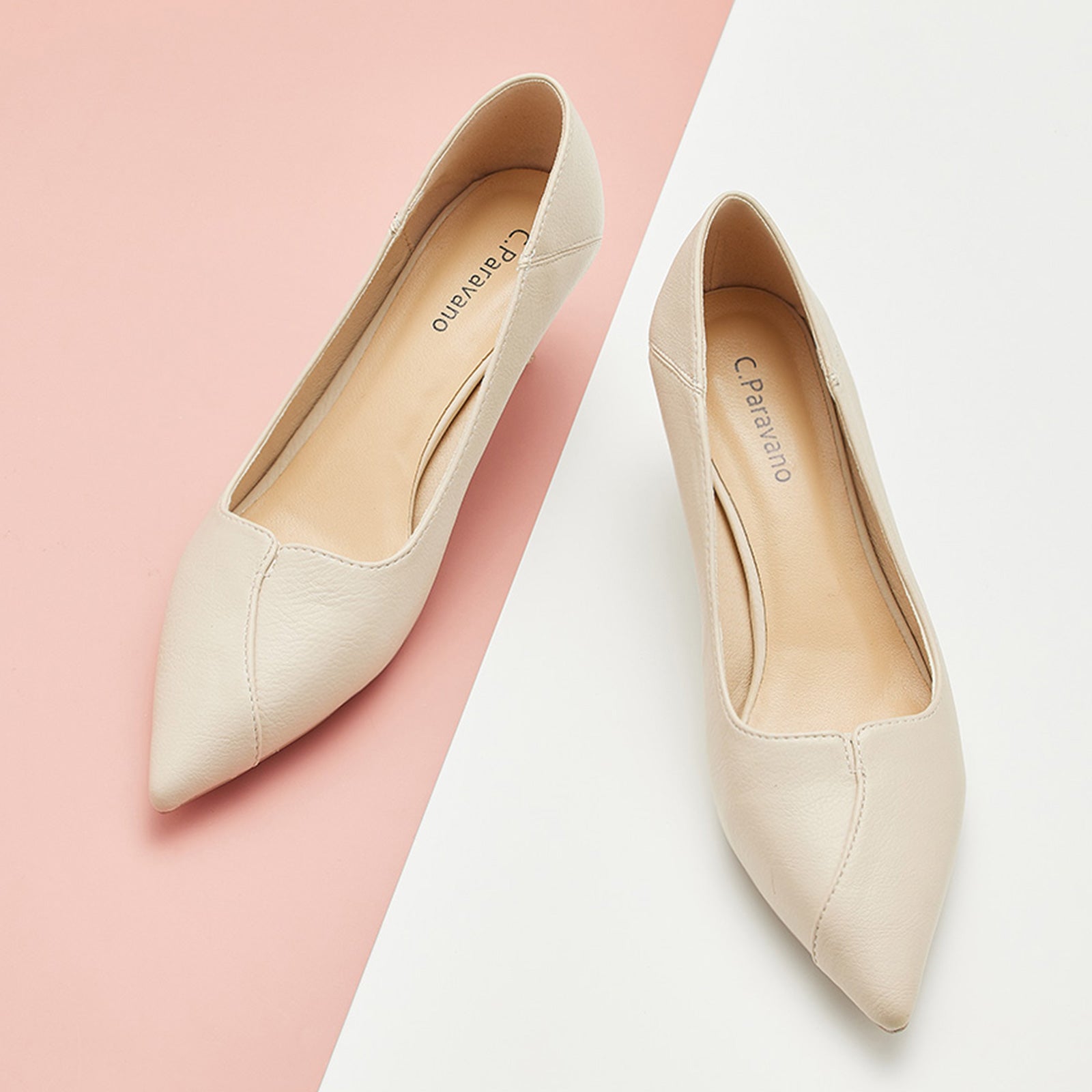 White Kitten Heel Pumps with a convertible design, a chic and modern choice for everyday wear