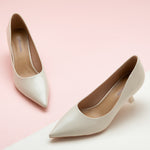 White Classic Louis Heel Women Pumps Shoes