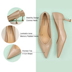 Glossed Beige Patent Leather Pumps, offering a subtle and stylish touch to any outfit
