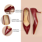 Glossed Red Patent Leather Pumps, combining timeless elegance with a modern twist in a bold color