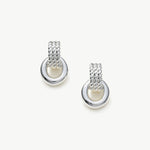  Ring Entwine Chunky Earrings in Silver, showcasing a sleek and shiny design, these earrings add a touch of modern sophistication to your ear ensemble