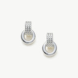  Ring Entwine Chunky Earrings in Silver, showcasing a sleek and shiny design, these earrings add a touch of modern sophistication to your ear ensemble