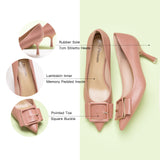 Square Buckled Pumps in Pink, offering a trendy and fashionable touch to your ensemble