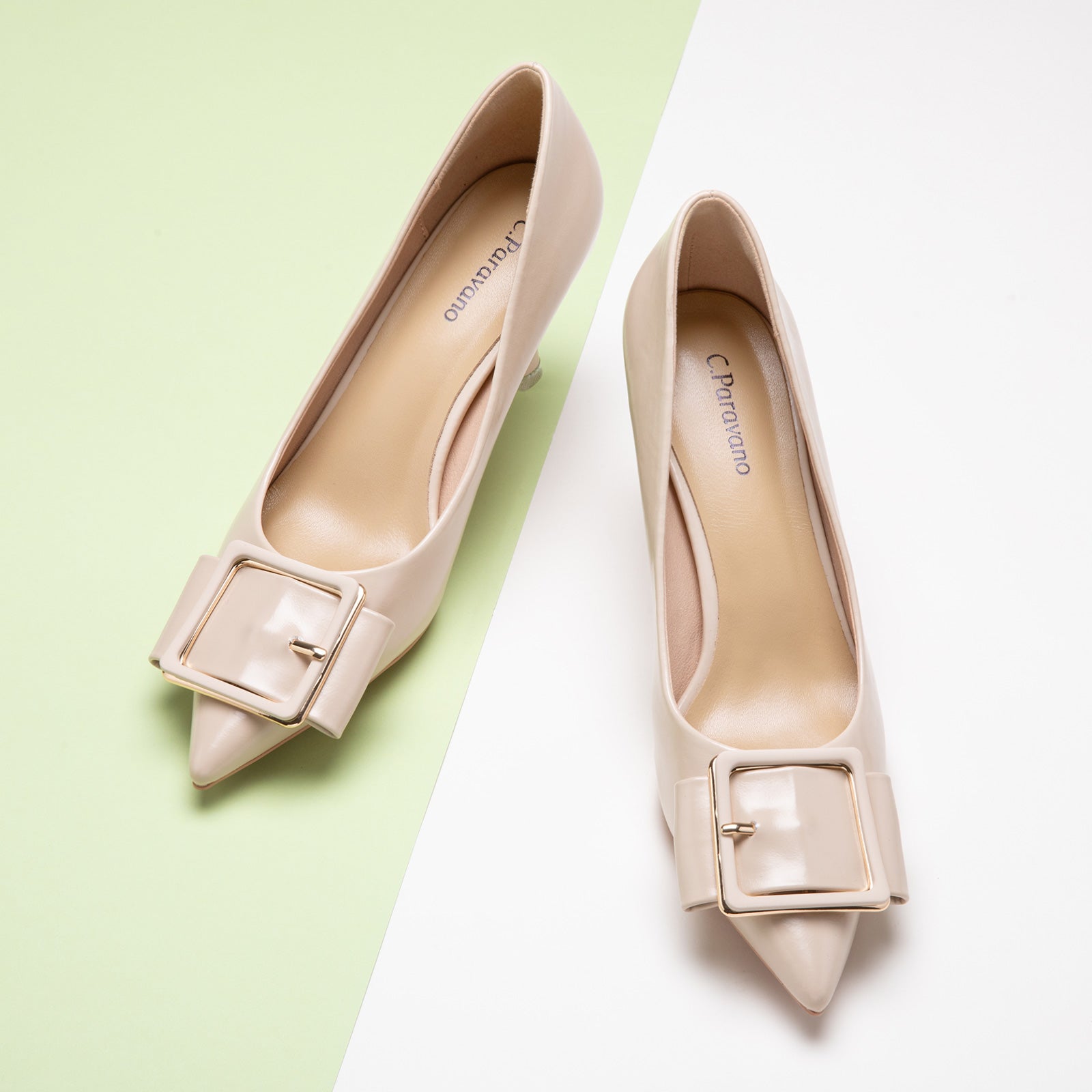 White Square Buckled Pumps, perfect for a confident and fashionable look in any urban setting
