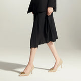 Stacked Metal Buckle Pumps (Olivia)(SALE)