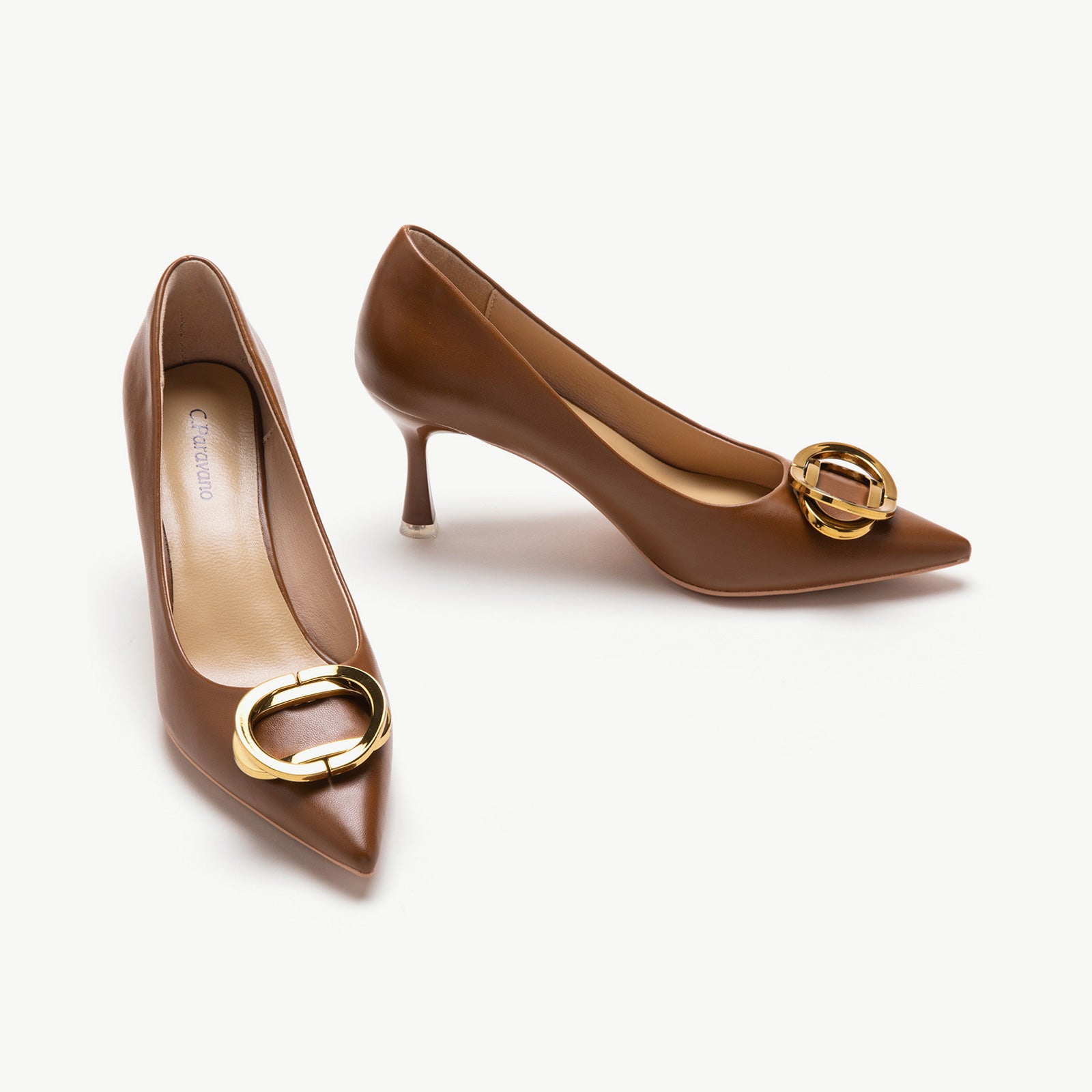 Brown kitten deals heel pumps