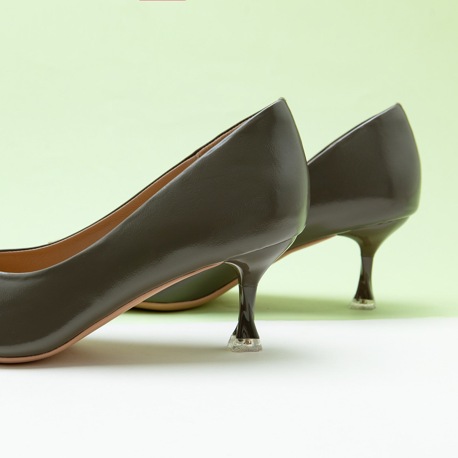 Geometric Grey Kitten Heel Pumps, featuring distinctive patterns for a modern and urban style.