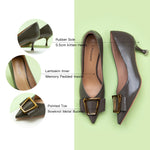 Dark Grey Geometric Kitten Heel Women Pumps, a modern and edgy choice for urban styling