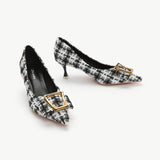 Metal Tie Kitten Heel Pumps (Olivia)