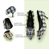 Metal Tie Kitten Heel Pumps (Olivia)