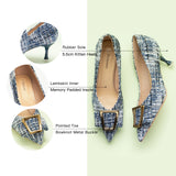 Metal Tie Kitten Heel Pumps (Olivia)