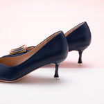 Navy Women Pumps with geometric designs, a refined and versatile addition to your footwear collection