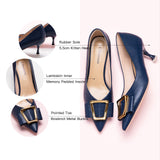 Geometric Navy Kitten Heel Pumps, providing a rich and stylish touch to your ensemble