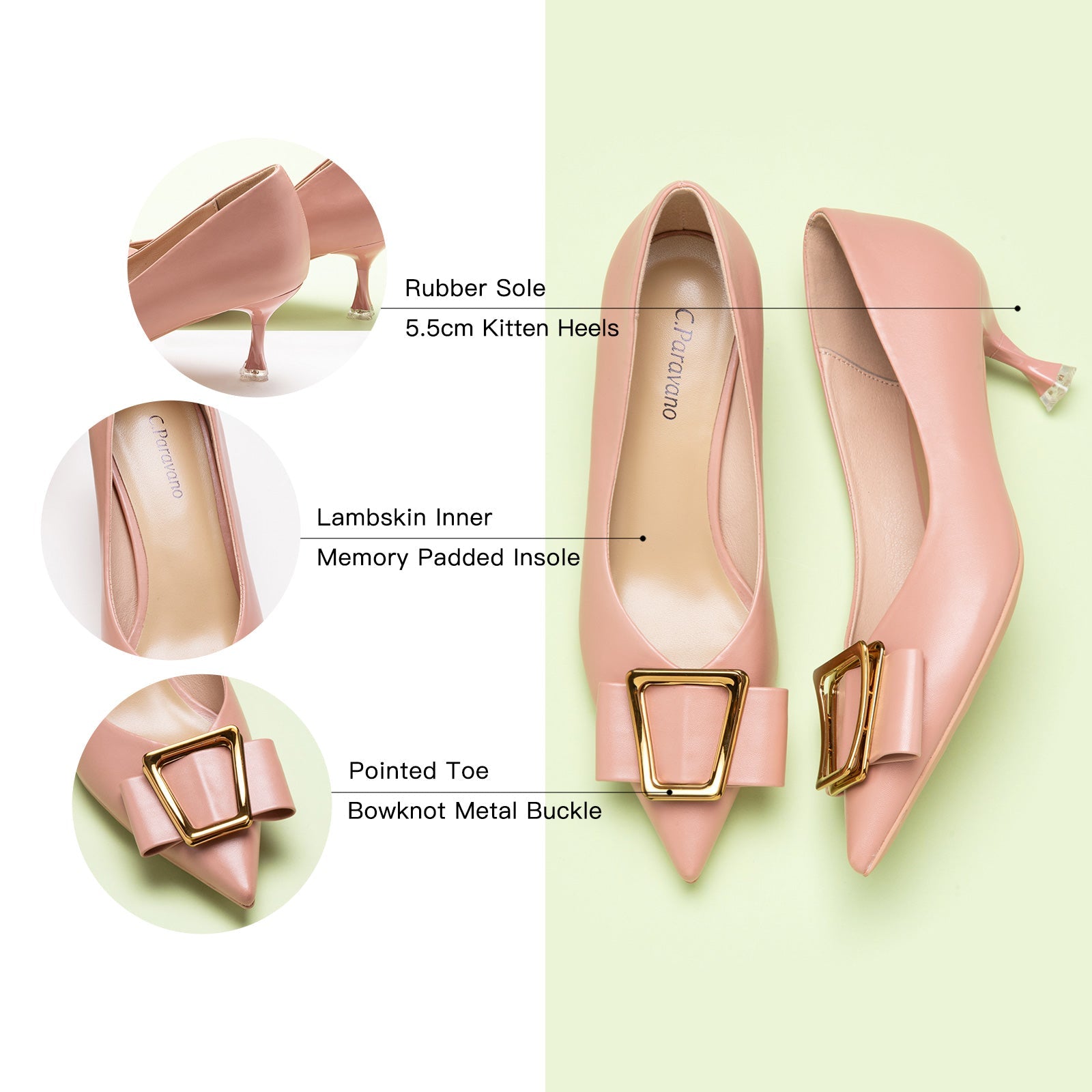 Geometric Pink Kitten Heel Pumps, offering a trendy and fashionable touch to your ensemble