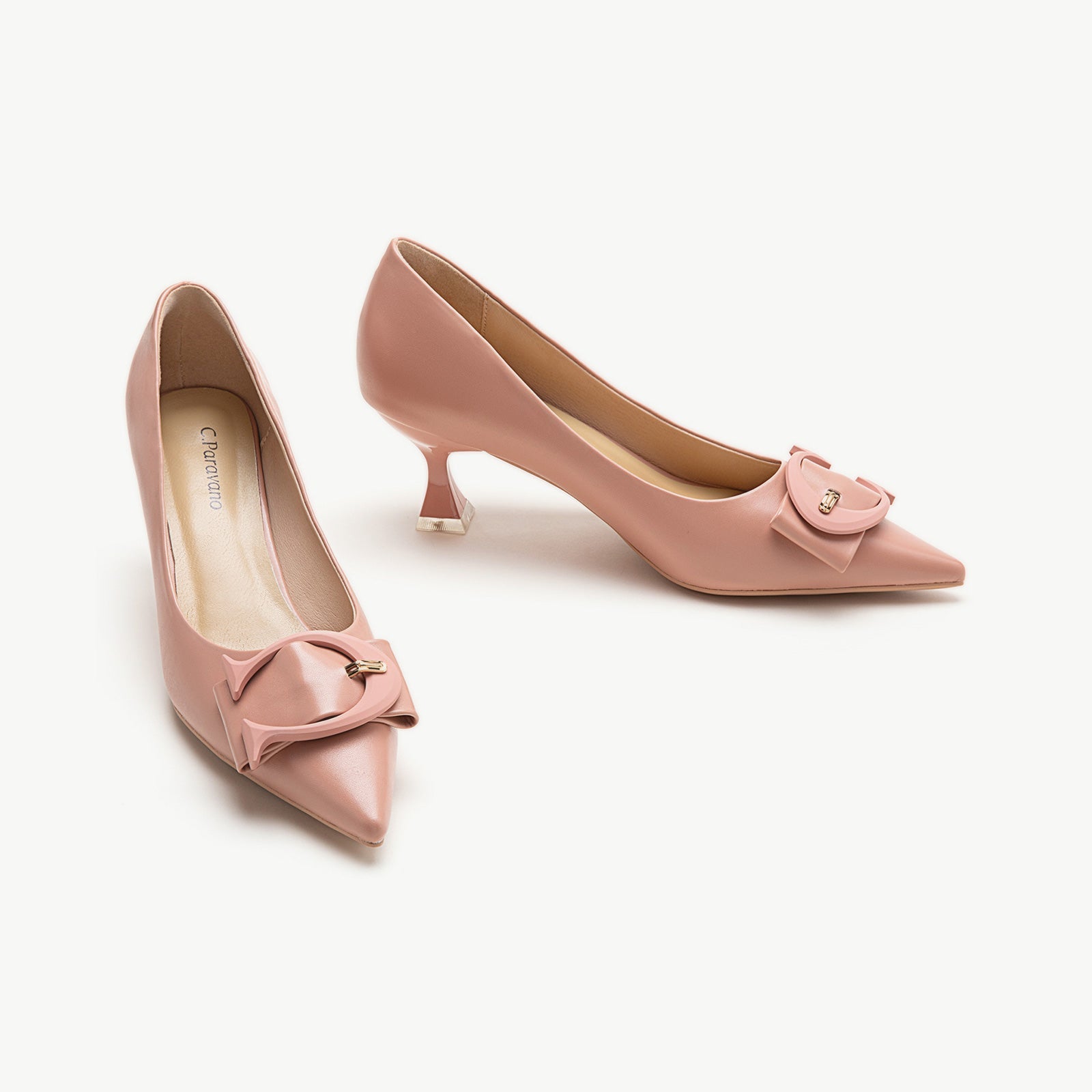 C Buckle Tweed/Solid Pumps (Olivia)（SALE）