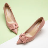 C Buckle Tweed/Solid Pumps (Olivia)（SALE）