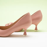 C Buckle Tweed/Solid Pumps (Olivia)（SALE）