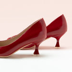 Elegant Pink Buckle Kitten Heel Pumps
