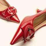 C Buckle Pointed Toe Pumps (Olivia)