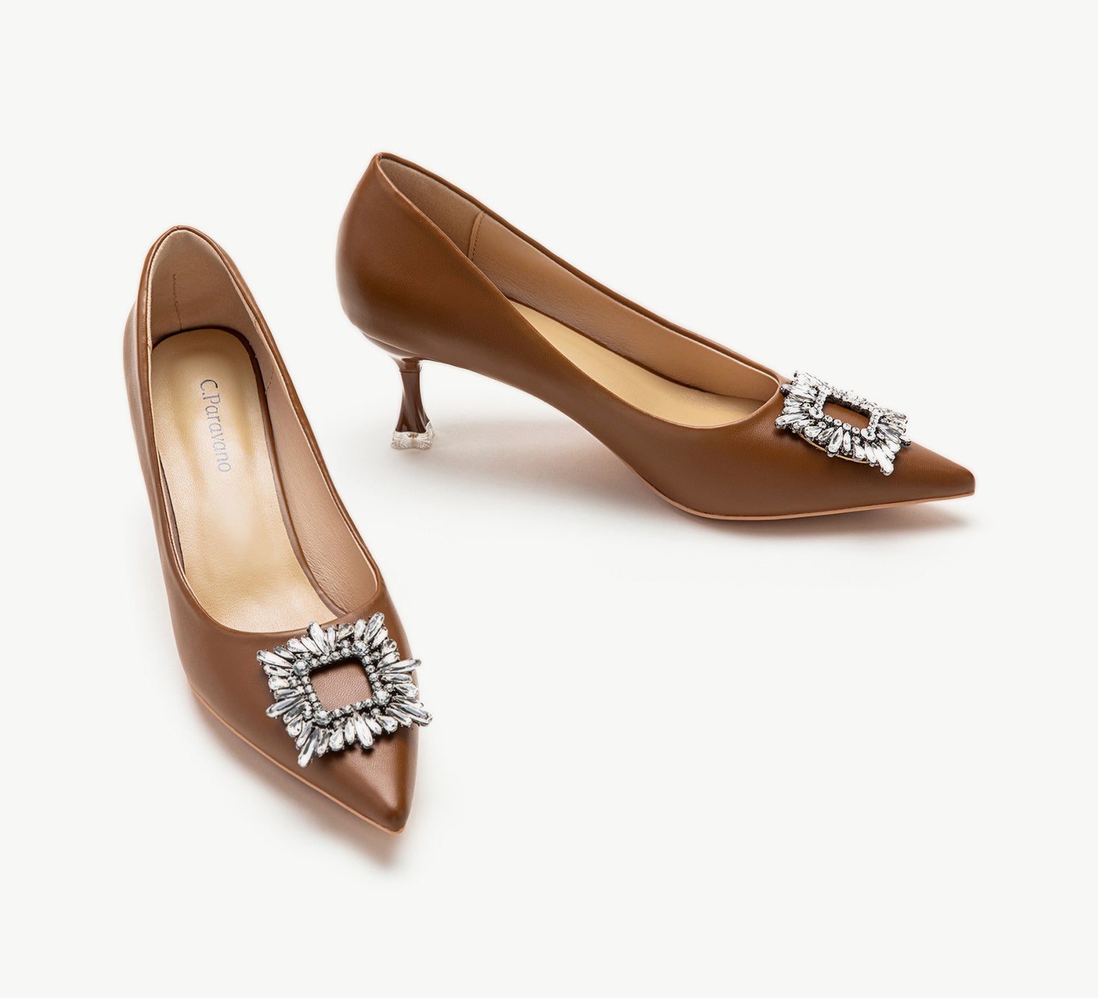 Crystal Buckle Embellished Women Pumps