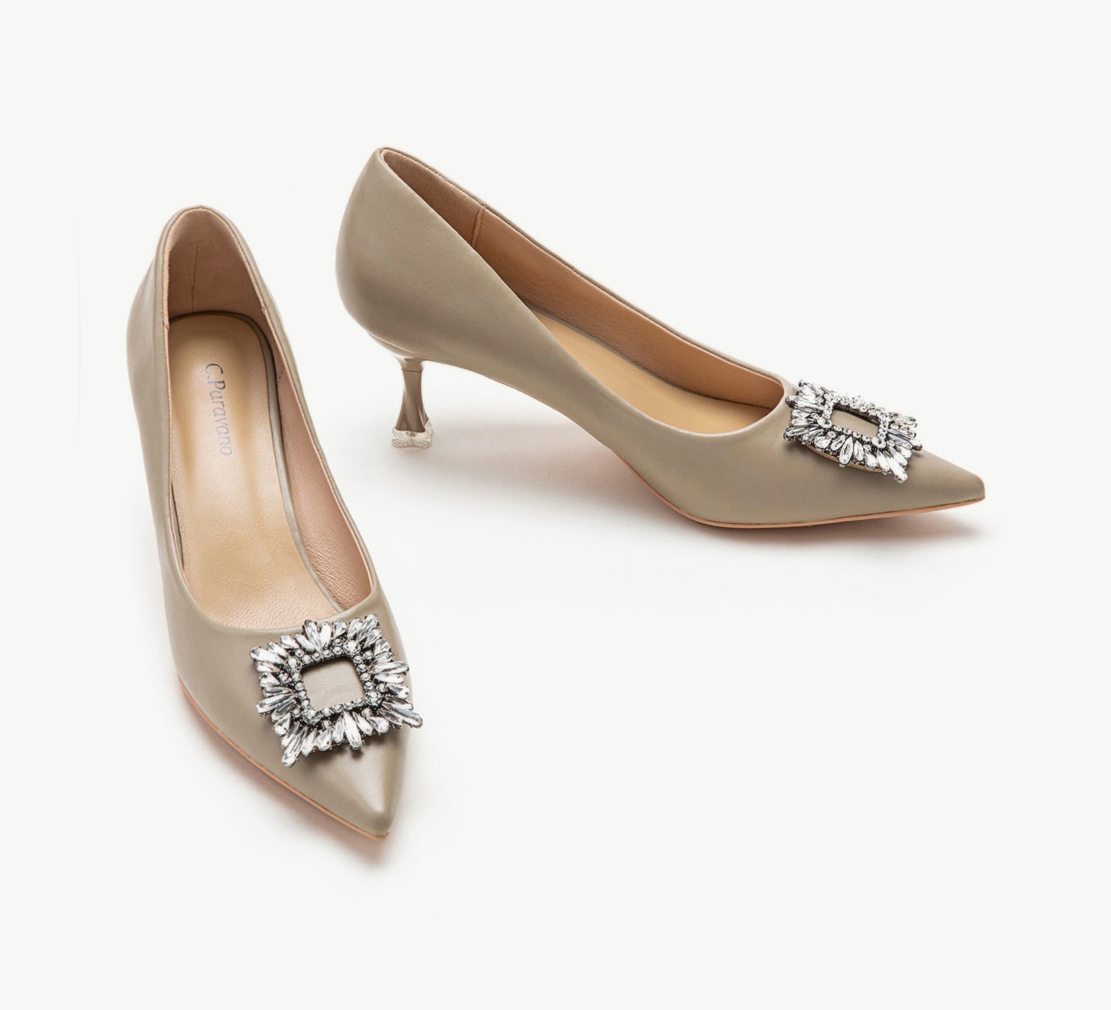 Crystal Buckle Embellished Women Pumps