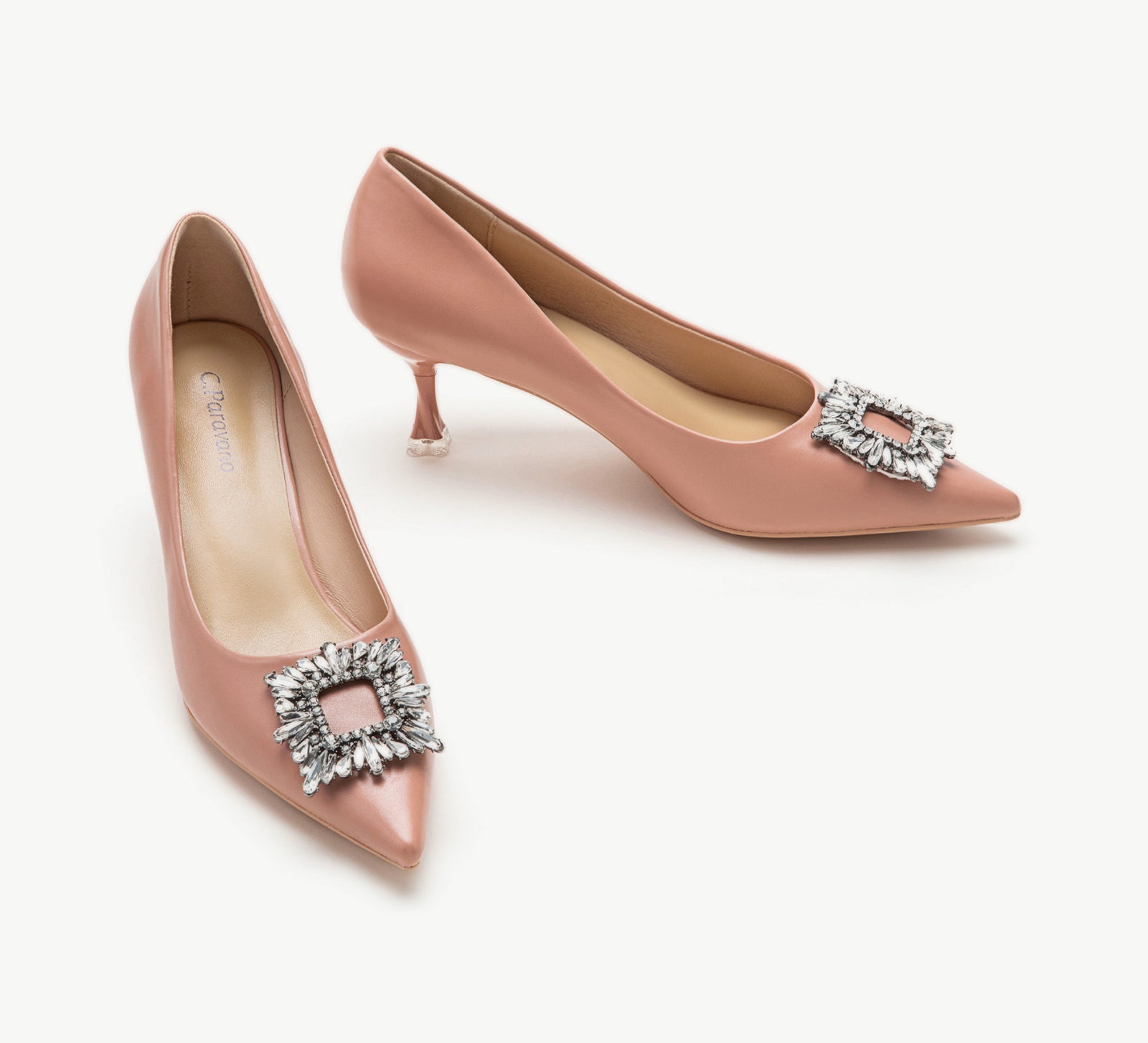 Crystal Buckle Embellished Women Pumps