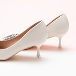 White Embellished Women Pumps: Effortless Elegance.