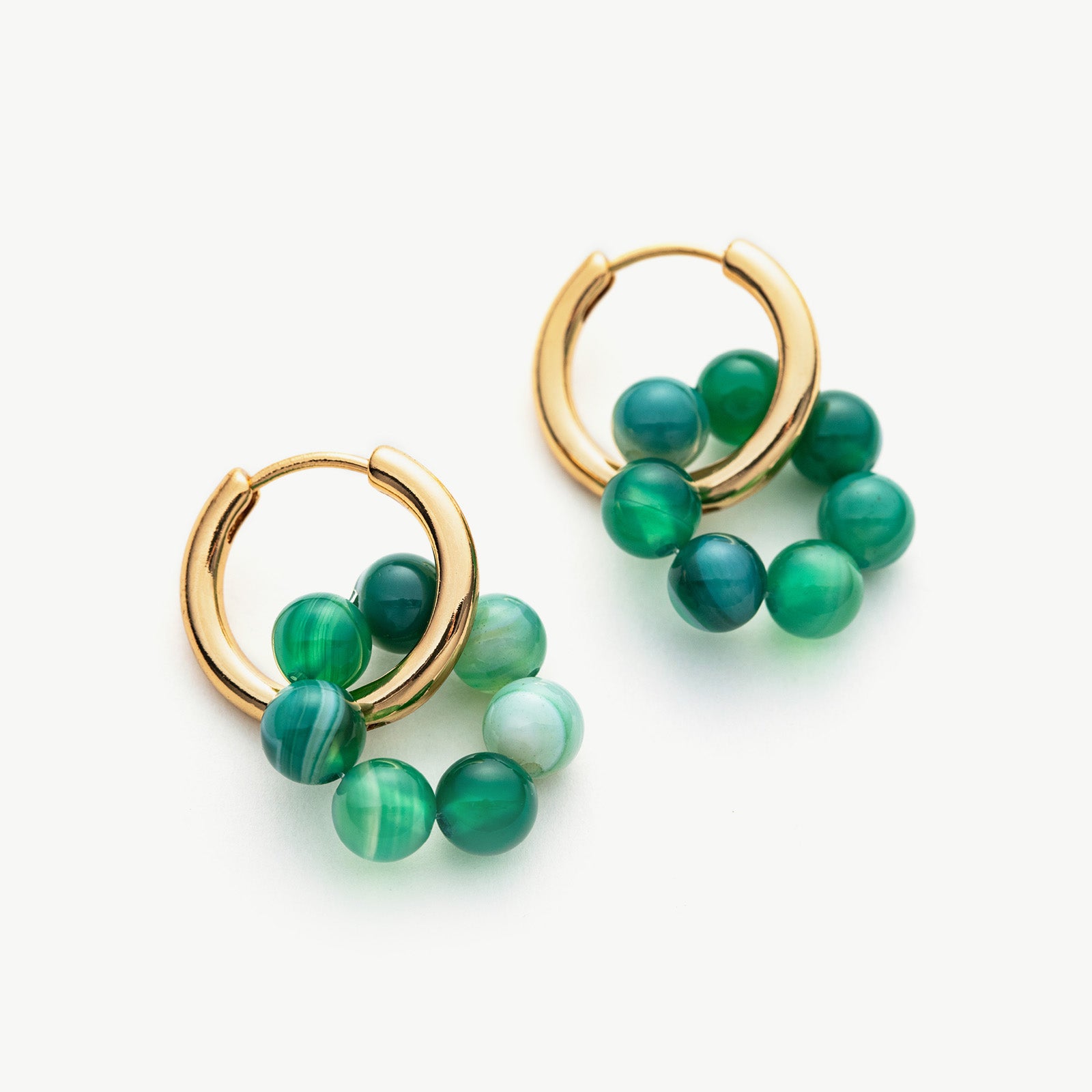 Medium Agate Hoop Earrings, radiating with the warm and vibrant hues of agate stones, these earrings offer a radiant and stylish addition to your overall look