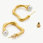 Squiggle Wavy Hoop Earrings in a large size, a chic and whimsical addition to your jewelry collection for a trendy look